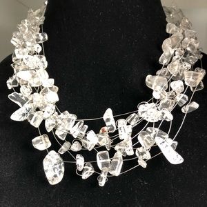 Clear wire rock Necklace great for prom or bridal